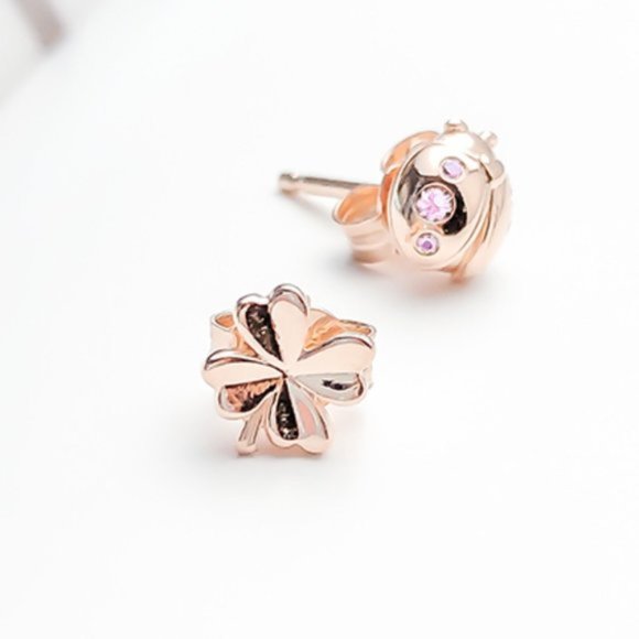 🔔Pandora Clover & Ladybird Stud Earrings - Picture 3 of 5